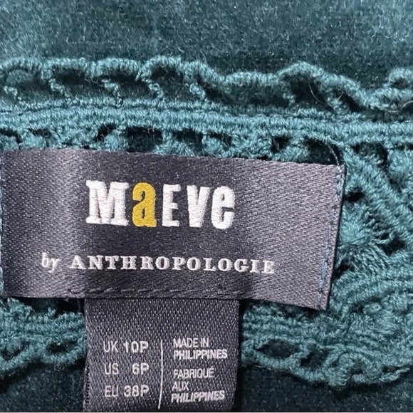 Maeve Anthropologie Teal Velvet Blazer Dress Women’s 6P Jacket Style Chic - Picture 2 of 11